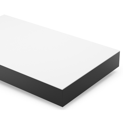 Como loungetafel rechthoekig in zwart aluminium en volkeramiek Arctic White - L 140 x B 80 x H 20 cm