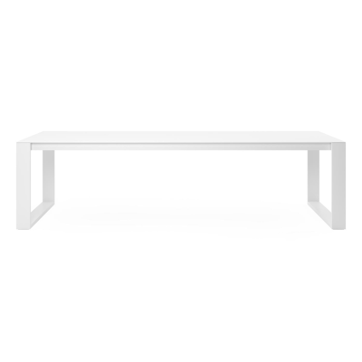 Verato tuintafel in wit aluminium en volkeramiek arctic white - L 280 x B 110 x H 76 cm