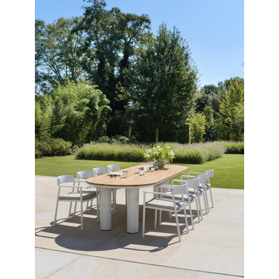 Fiordo tuinstoel in wit aluminium