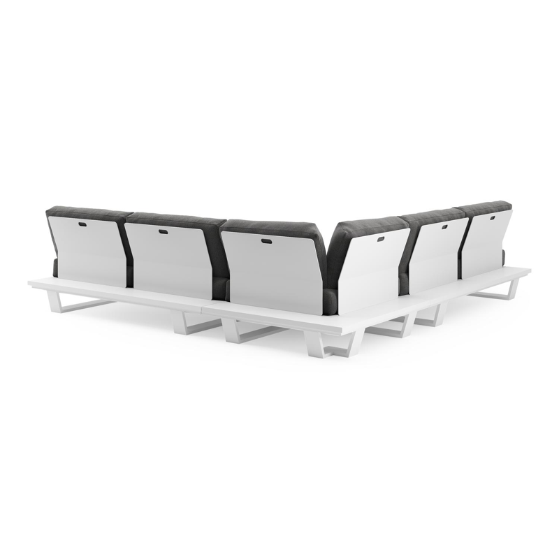 Pagino loungehoek in wit aluminium met savane tornado all weather sunbrella® luxe kussen