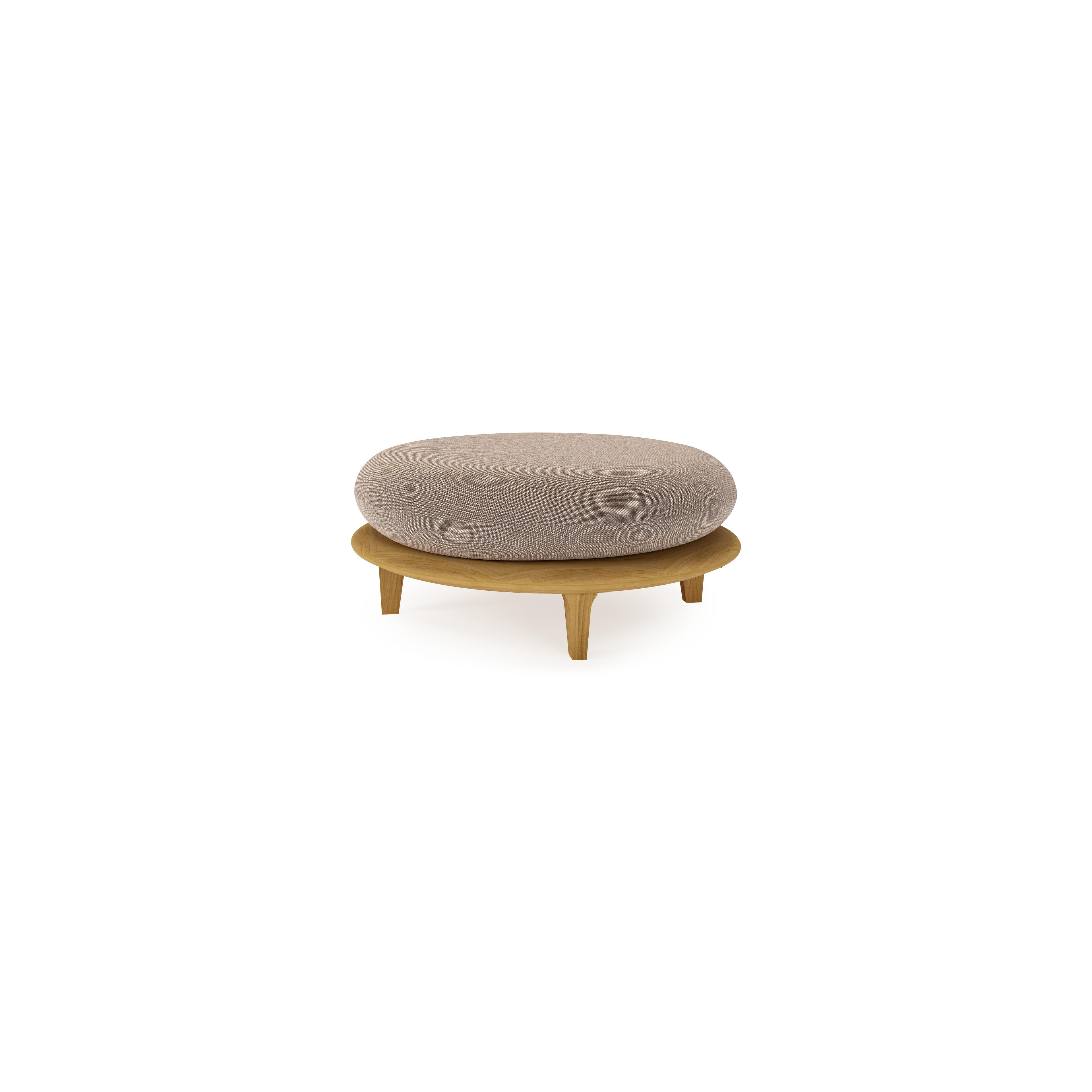 Bomero poef in teak met savane earth all weather sunbrella® luxe kussen