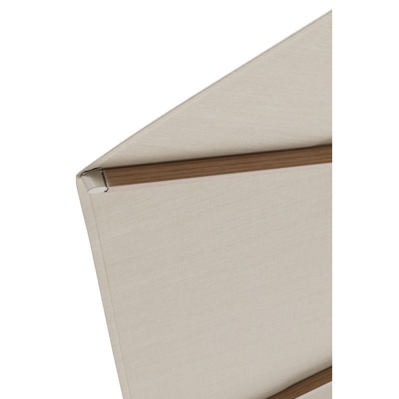 Umbria staanparasol in houtlook aluminium en beige All Weather Sunbrella® Premium parasoldoek - Dia. 250 cm met parasolvoet Intenso 60 kg