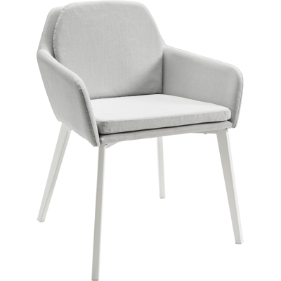 Altera tuinstoel wit-grijs - aluminium en textilene