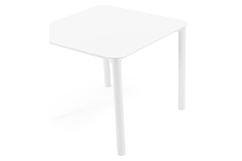 Orso tuintafel afgerond vierkant in wit aluminium - L 90 x B 90 x H 75 cm
