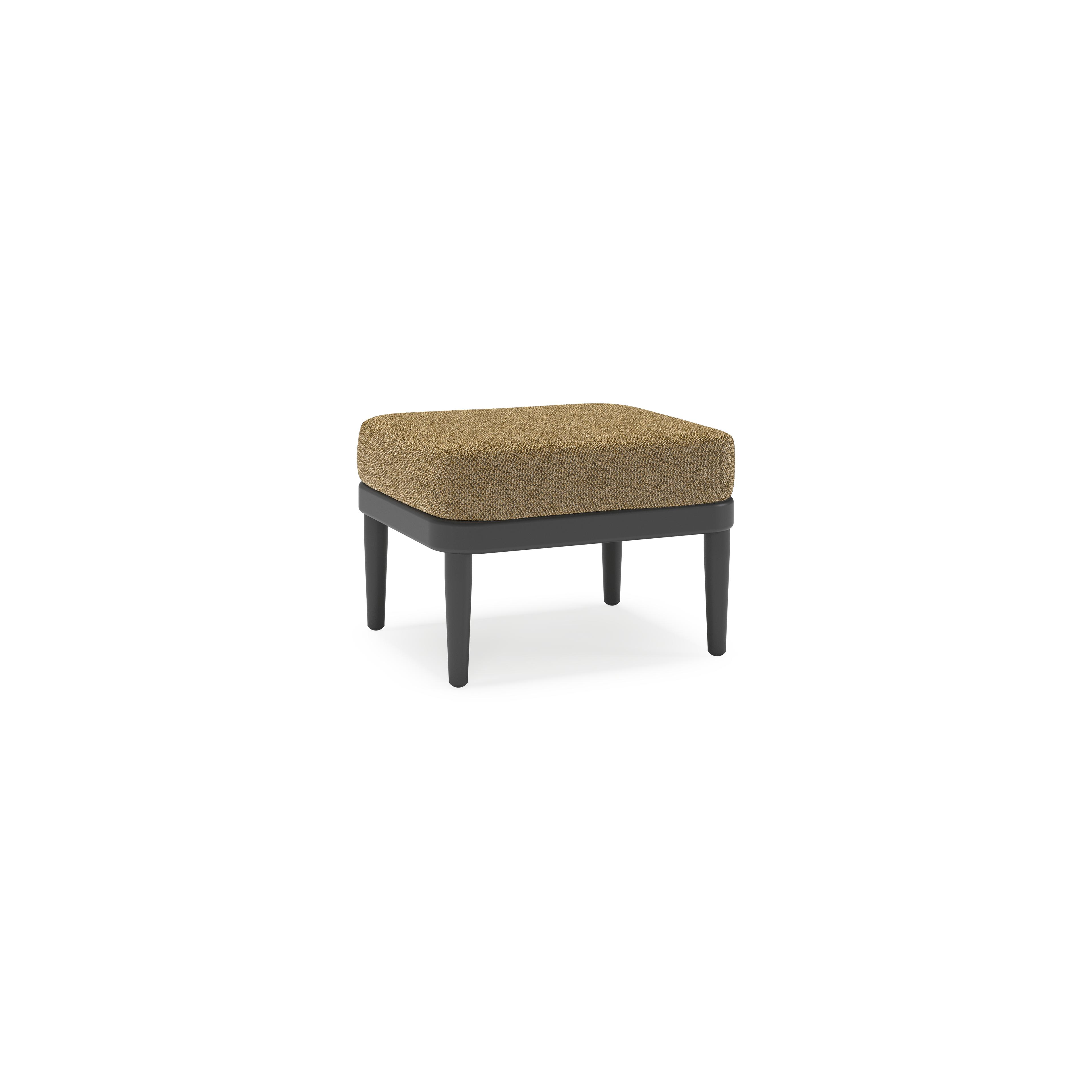Orso poef in zwart aluminium met Madagascar Walnut all weather cosytica kussen