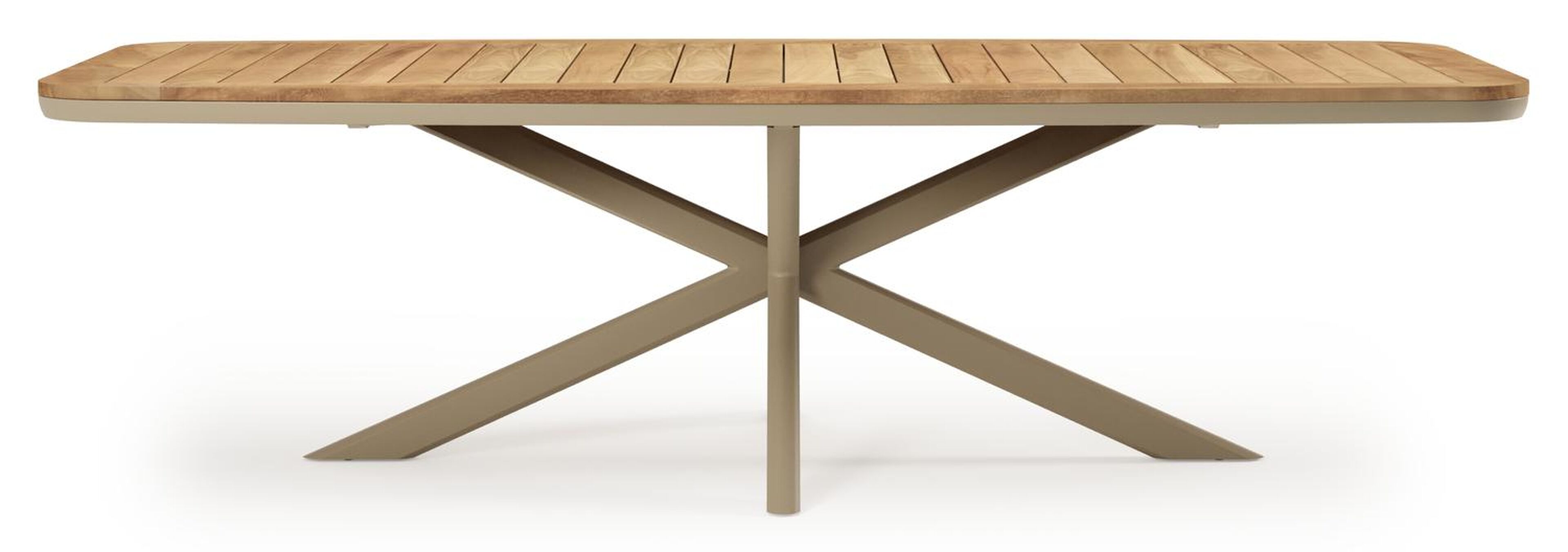 Ensemble de jardin Pamplona en aluminium beige et sintered stone natural finish avec 6 chaises de jardin empilable Matera