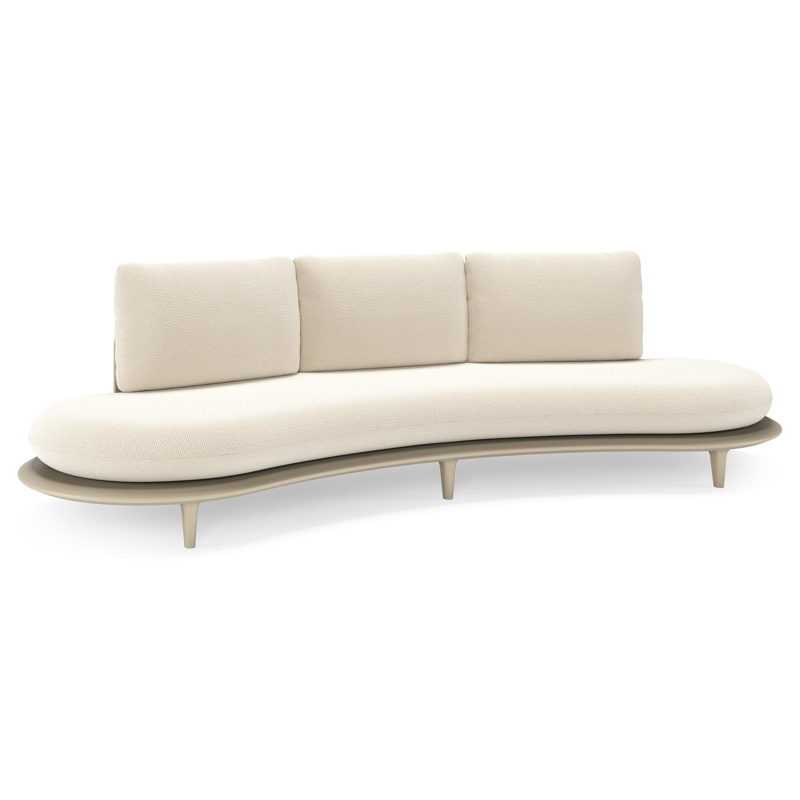 Bomero loungebank in beige aluminium met althea off white all weather cosytica kussen