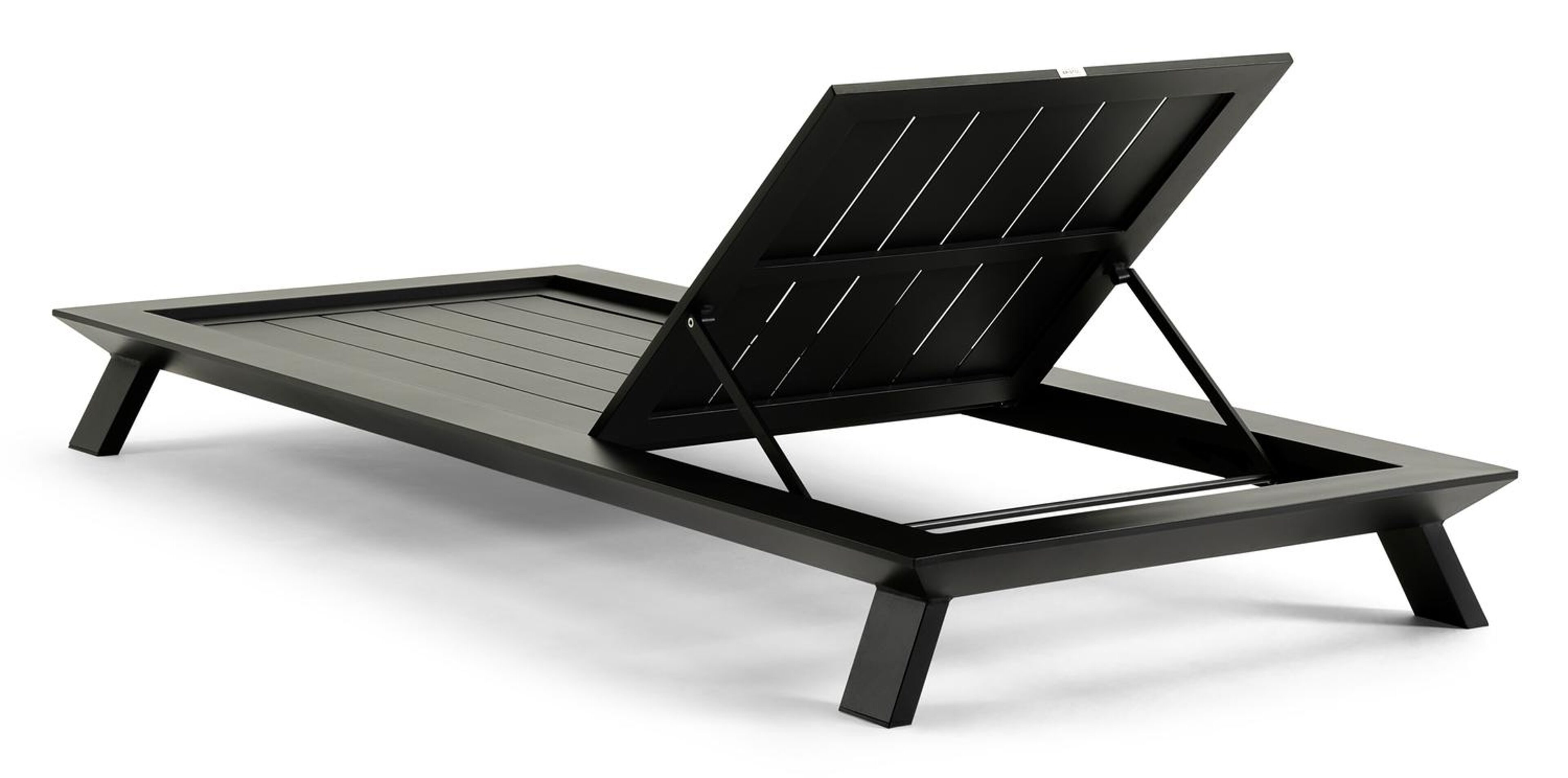 Cesano verstelbaar ligbed in zwart aluminium met chartres sooty all weather sunbrella® luxe kussen