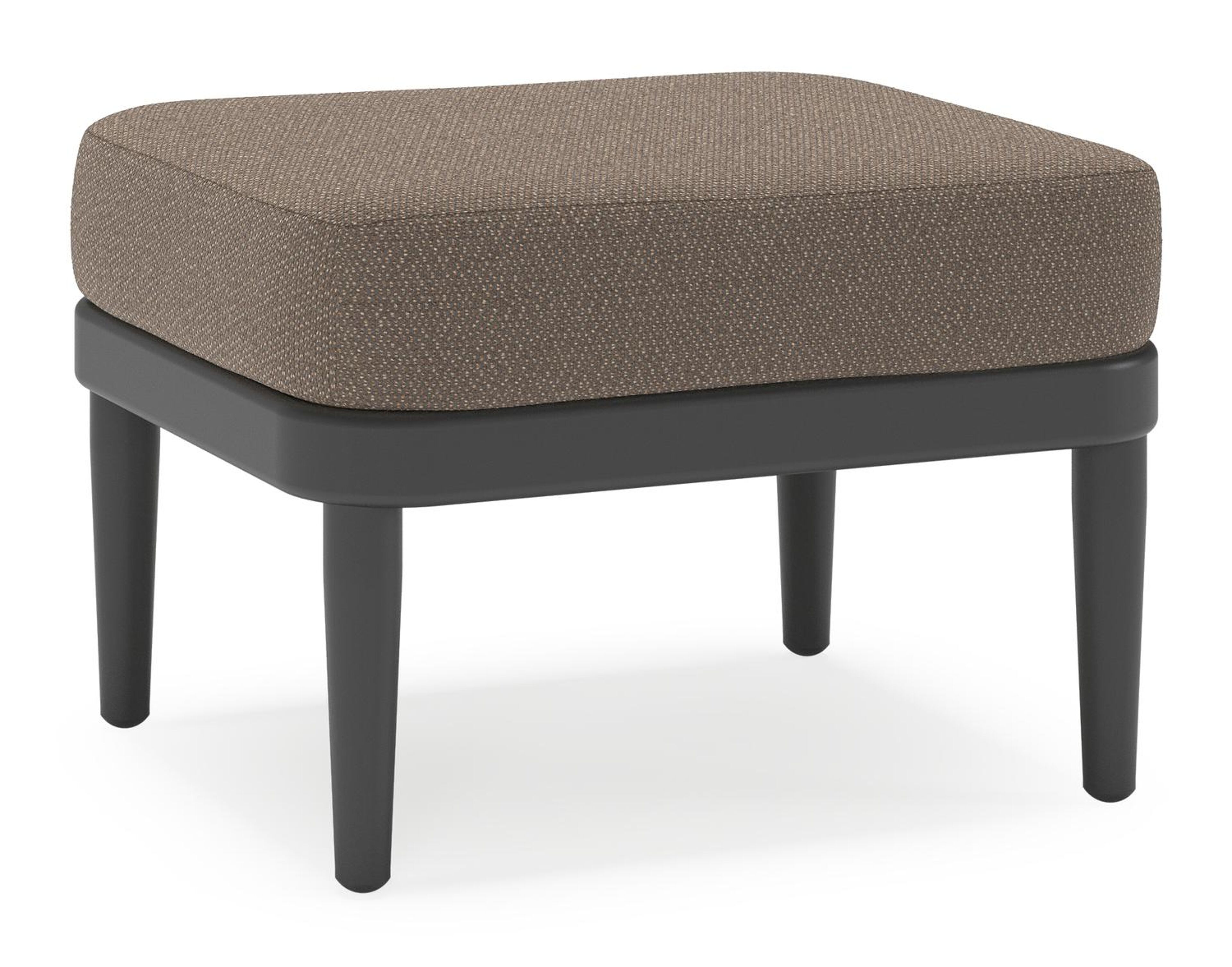 Orso poef in zwart aluminium met Lopi Coconut all weather sunbrella® luxe kussen