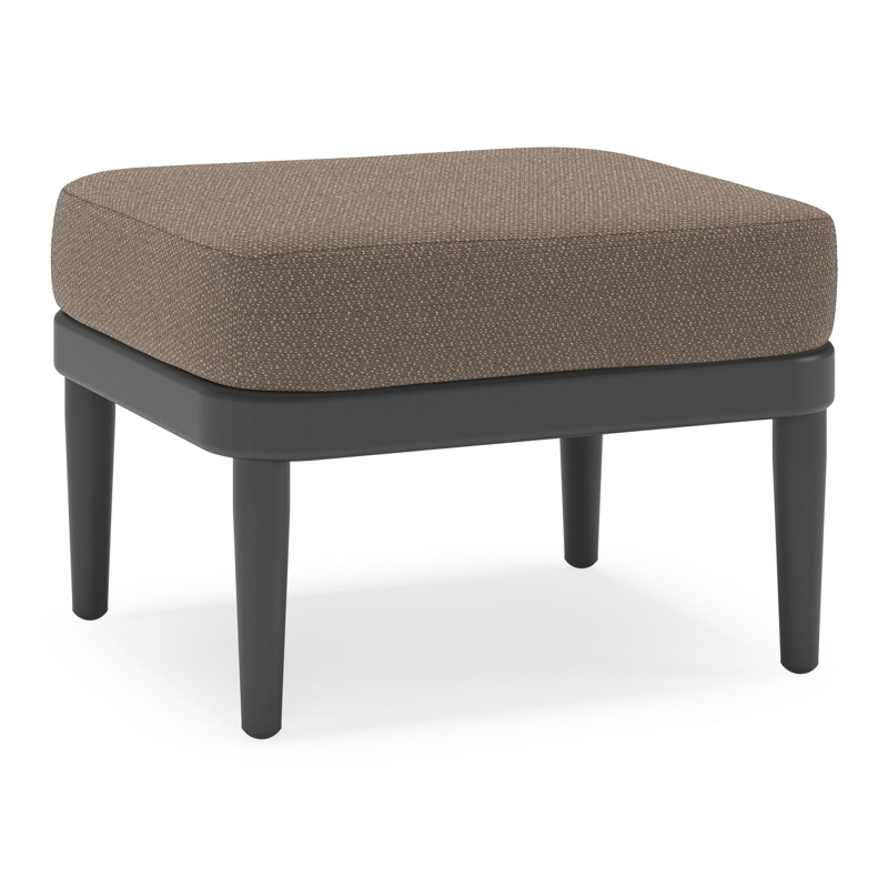 Pouf Orso en aluminium noir et coussins en all weather sunbrella® luxe Lopi Coconut