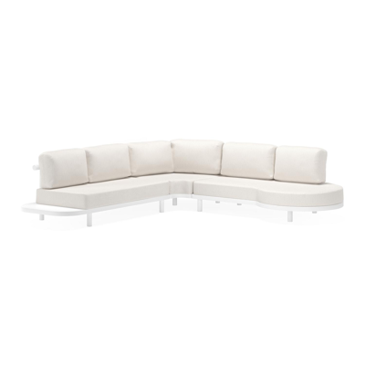 Lindo loungehoek in wit aluminium met sand weather+ softtouch kussens