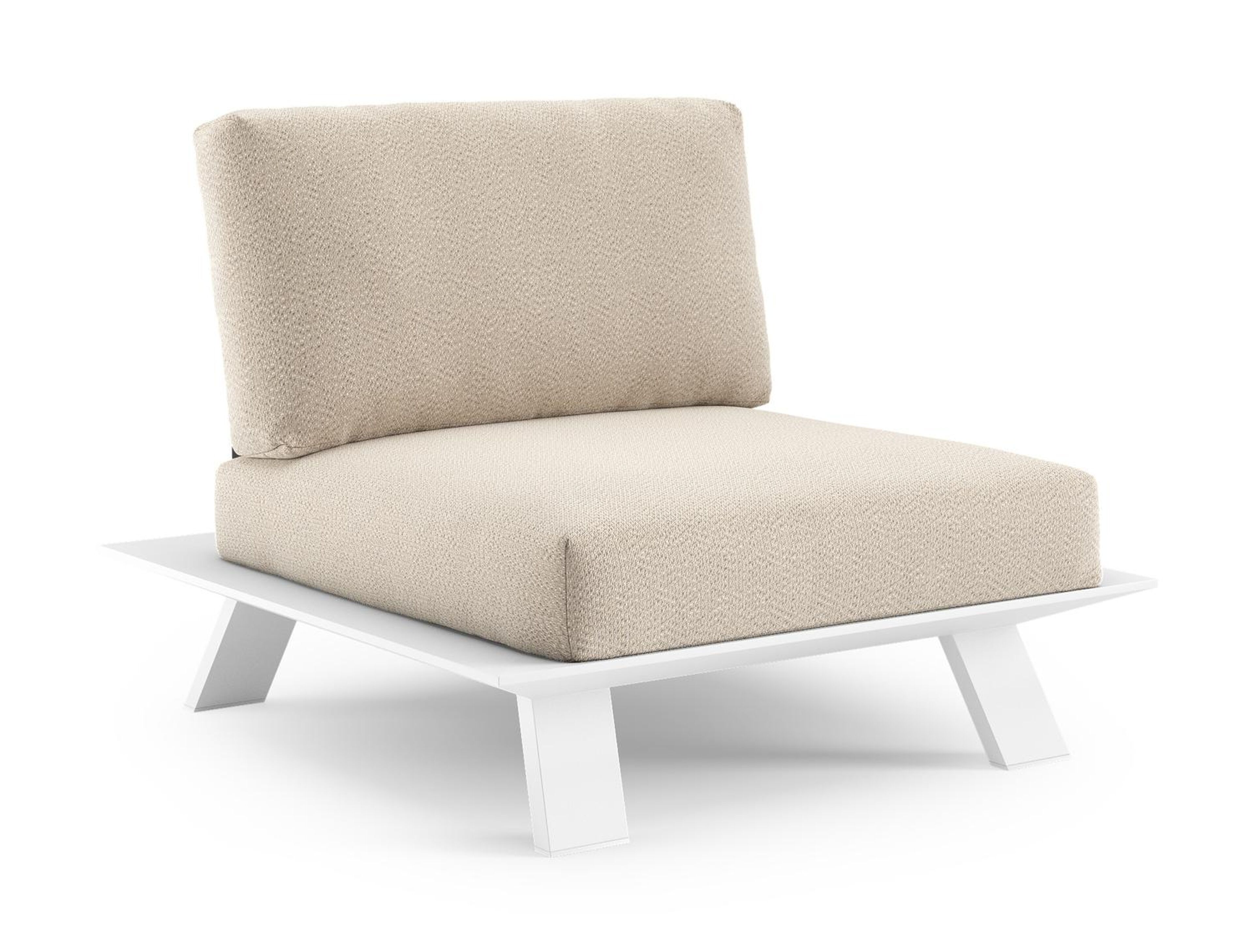 Cesano loungestoel in wit aluminium met lopi sand all weather Sunbrella® luxe kussen