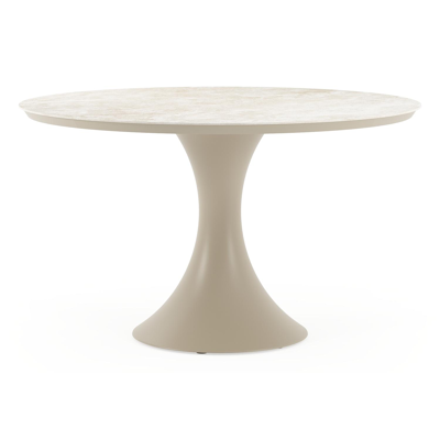 Fano tuintafel rond in beige aluminium en volkeramiek Rapolano - Dia. 130 cm