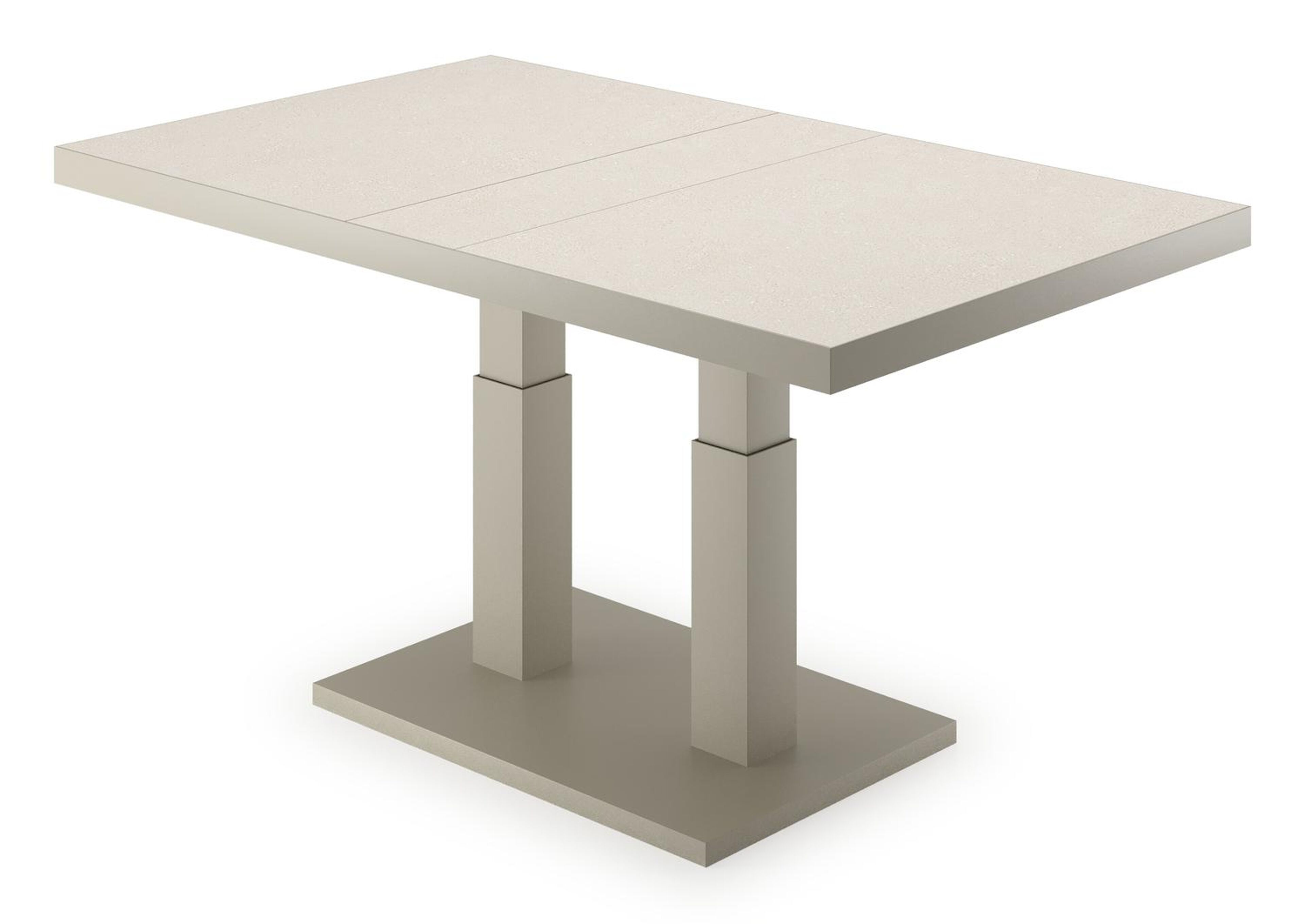 Veneto loungetafel in beige aluminium en sintered stone crema minerale - L 140 x B 85 x H 49/72 cm