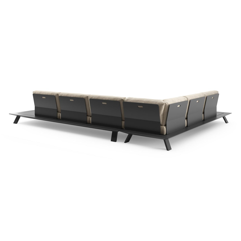 Cesano loungehoek in zwart aluminium met althea chalk all weather Cosytica kussen