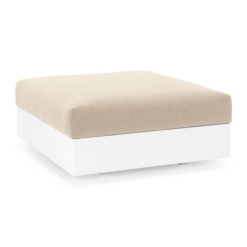 Como poef in wit aluminium met althea chalk all weather cosytica kussen