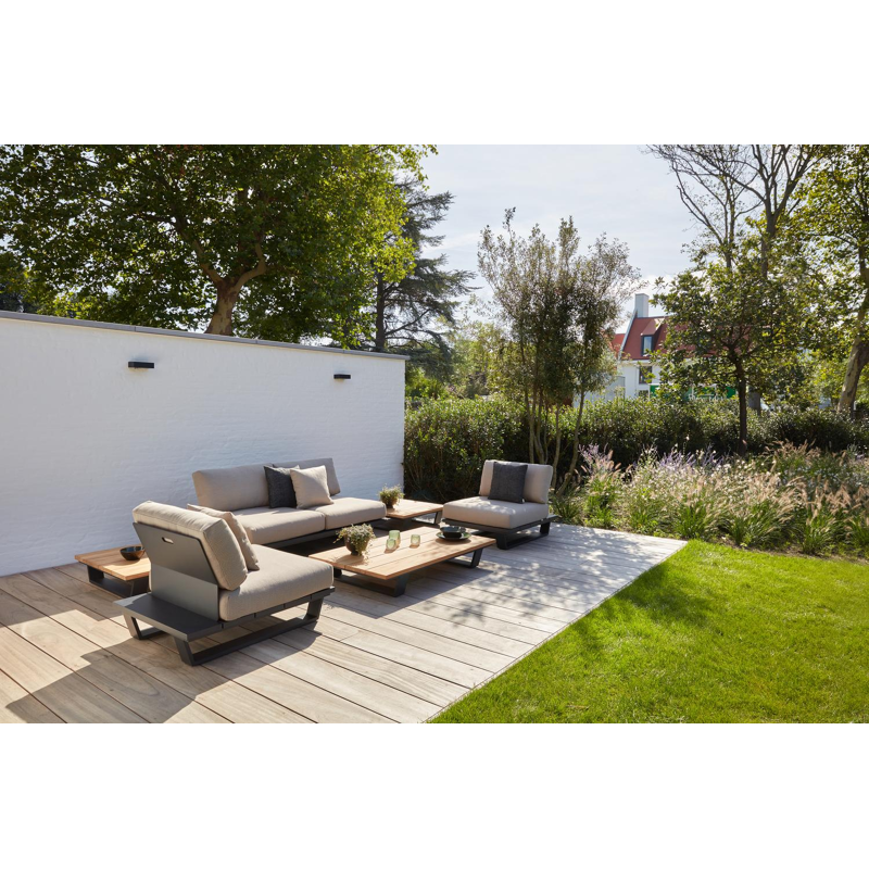 Pagino lounge 1-zit in zwart aluminium