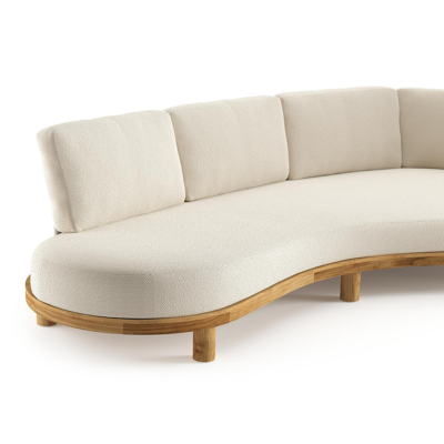 Donato loungebank in teak met althea off white all weather cosytica kussen