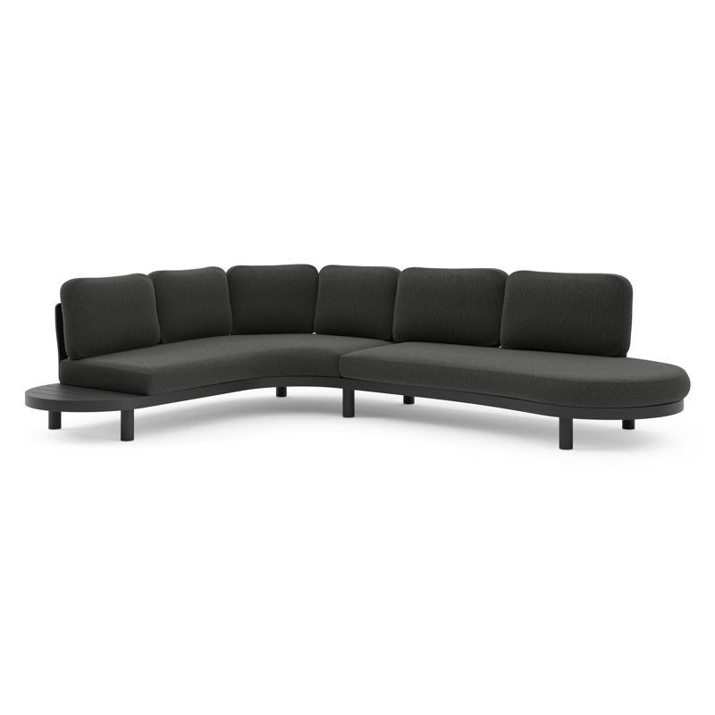 Palma loungehoek in zwart aluminium met sky black weather+ softtouch kussen