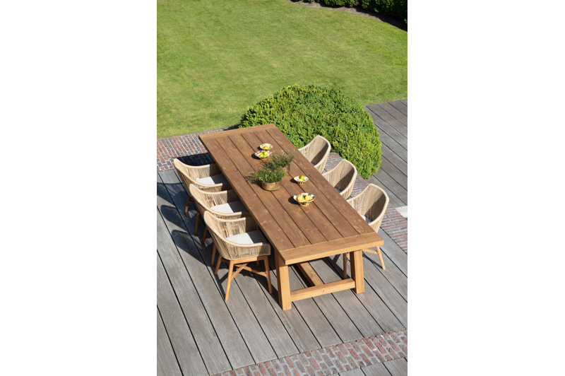 Beauville tuintafel in gerecycleerde teak - L 330 x B 100 x H 76 cm