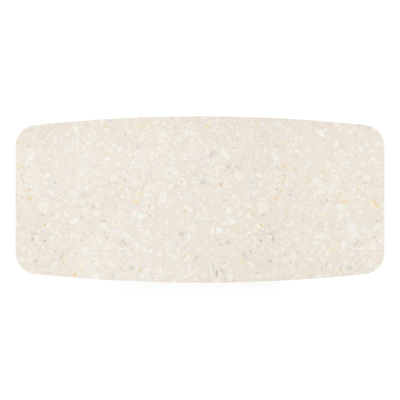 Table de jardin Orso forme de bateau en aluminium noir et céramique pleine Retrostone - Lg. 255 x Lrg. 115 x Haut. 75 cm