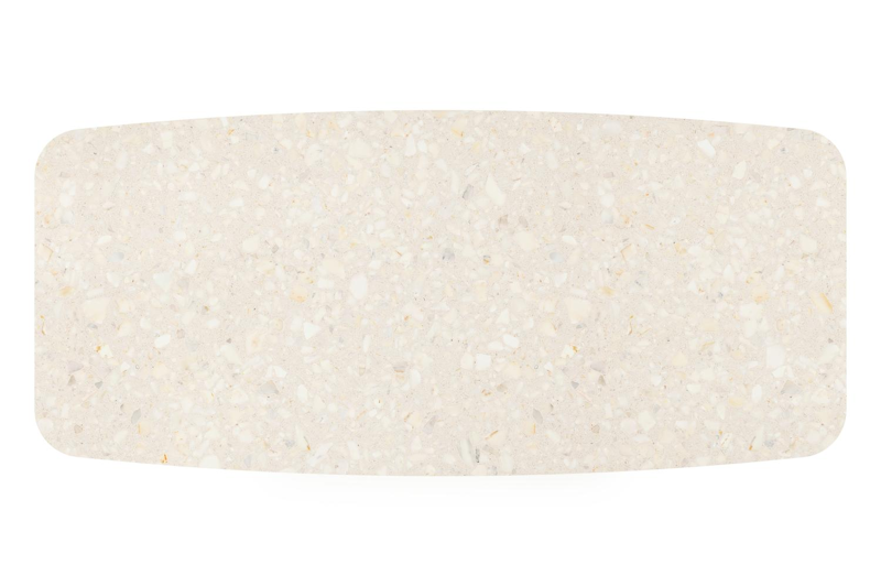 Table de jardin Orso forme de bateau en aluminium noir et céramique pleine Retrostone - Lg. 255 x Lrg. 115 x Haut. 75 cm