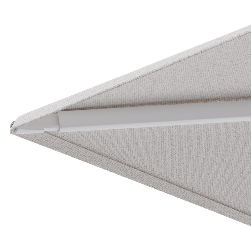 Parasol pendant Minore avec fonction tilt en aluminium blanc et toile de parasol en All Weather Solica Ego Eggshell  - Lg.1 400 x Lg.2 300 cm (sans pied de parasol)