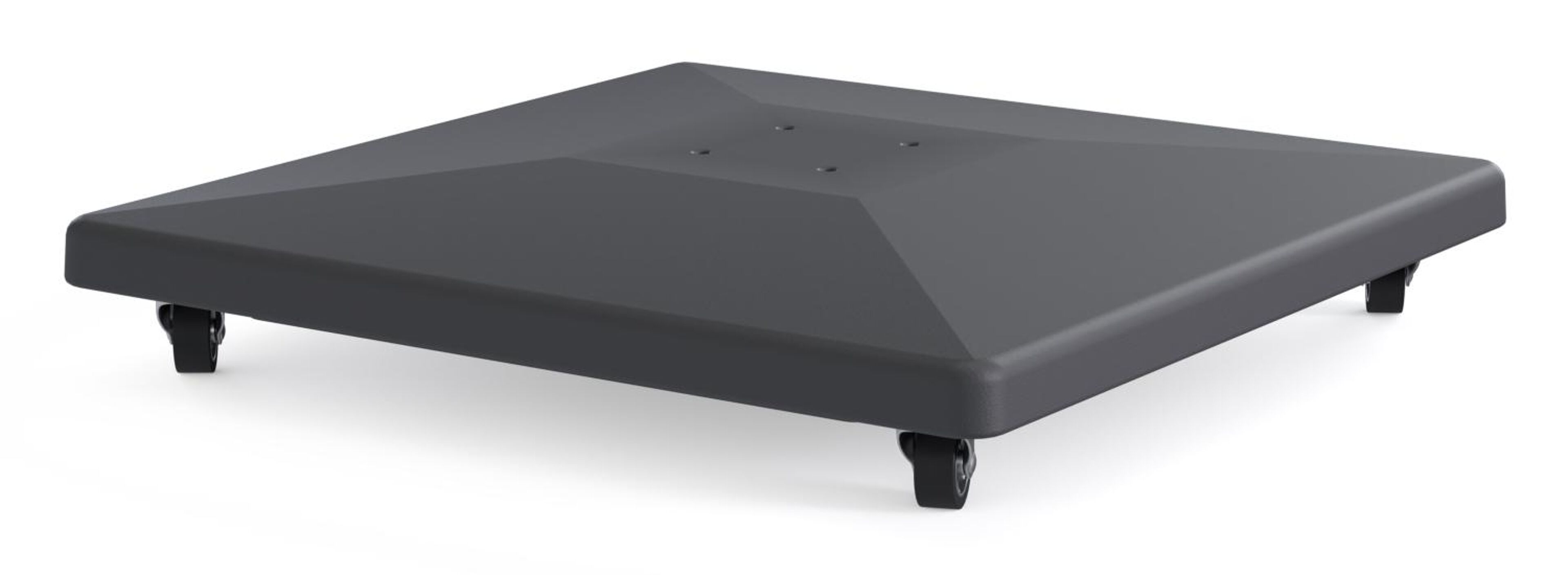 Avola zweefparasol met tiltfunctie in wit aluminium en natural Weather+ Softtouch parasoldoek - L1 200 x L2 300 cm met parasolvoet Avola 90 kg