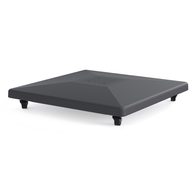 Pied de parasol Avola en béton gris de 90 kg avec des roulettes