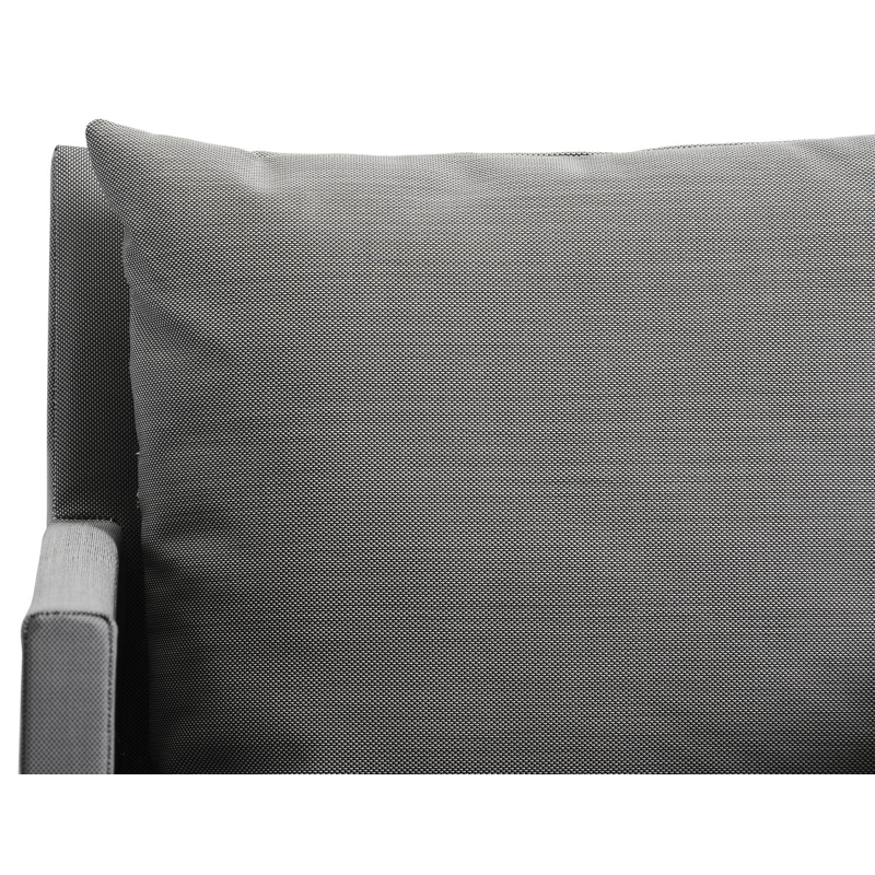 Chaise de jardin Nano in aluminium blanc et textilène gris avec coussin en gris textilène