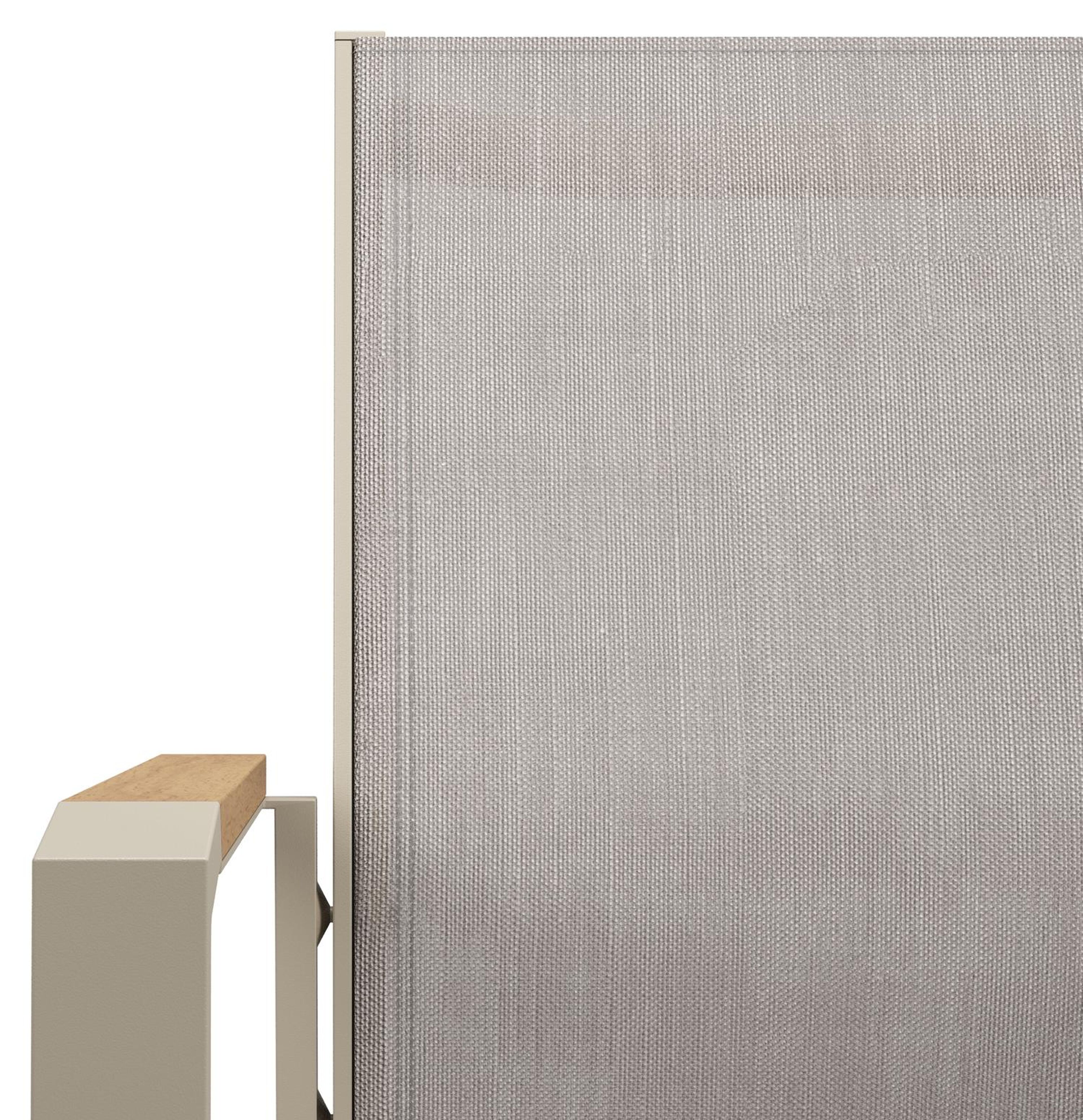 Ensemble de jardin Alora en aluminium beige et polywood avec 6 chaises de jardin empilable Bahia