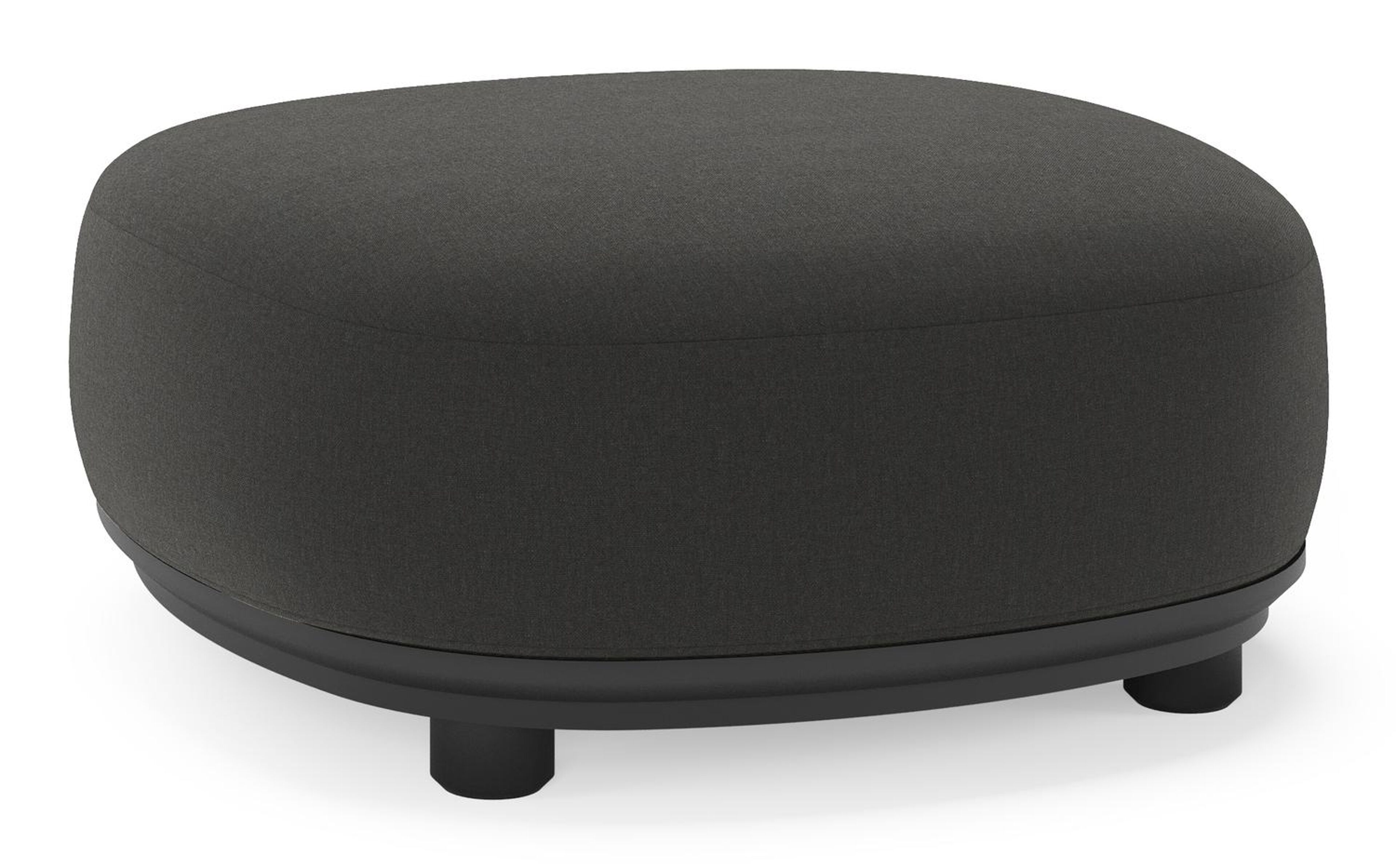 Pouf  Vadelo en aluminium noir et coussin en all weather sunbrella® luxe natte sooty