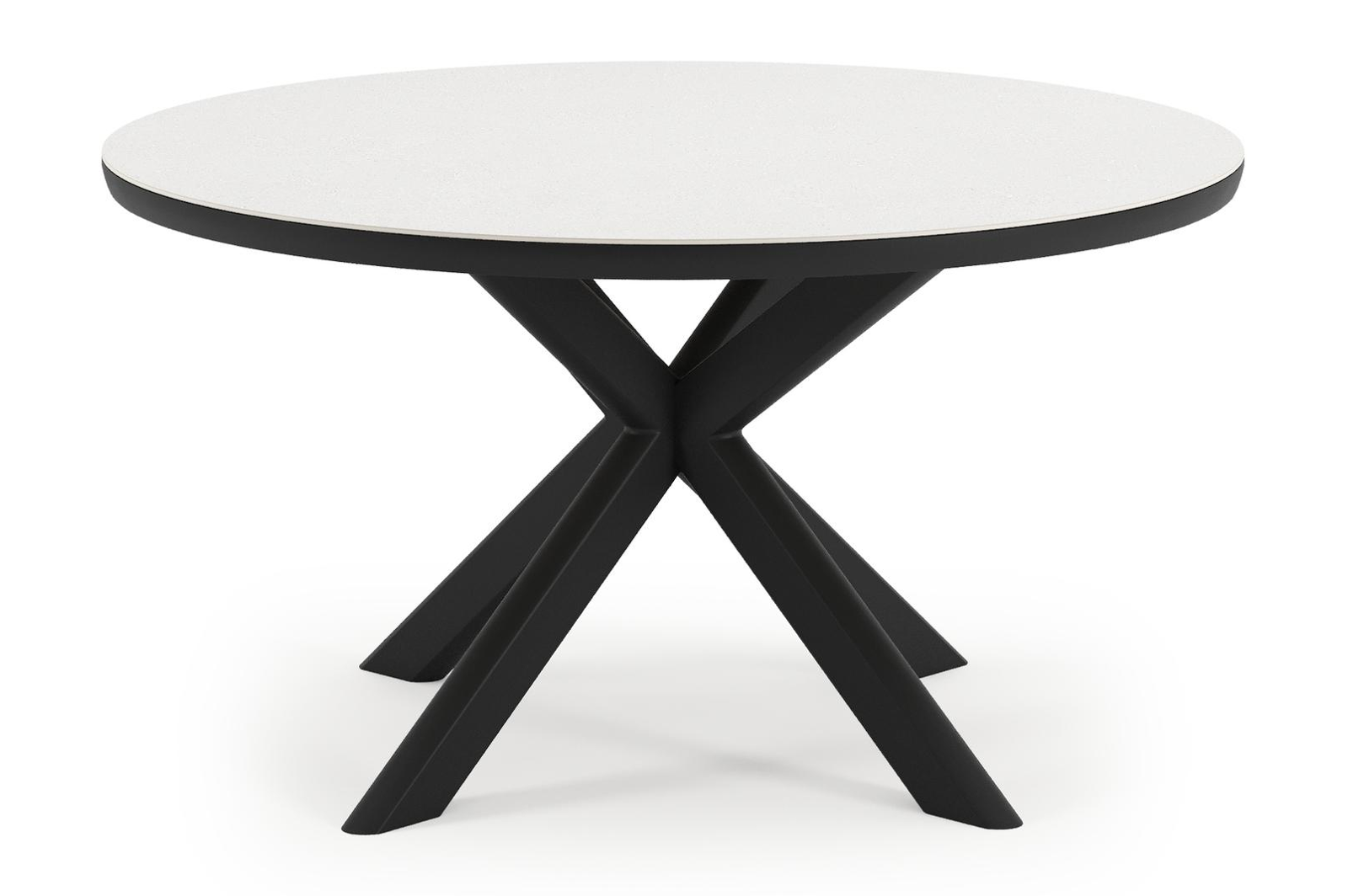 Pamplona tuintafel rond in zwart aluminium en sintered stone Topo minerale - Dia. 140 x H 72 cm