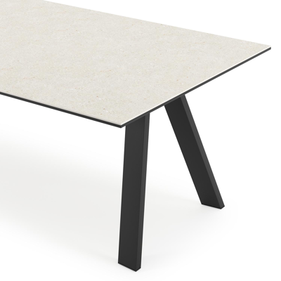 Cesano tuintafel in zwart aluminium en volkeramiek shilin - L 240 x B 100 x H 75 cm