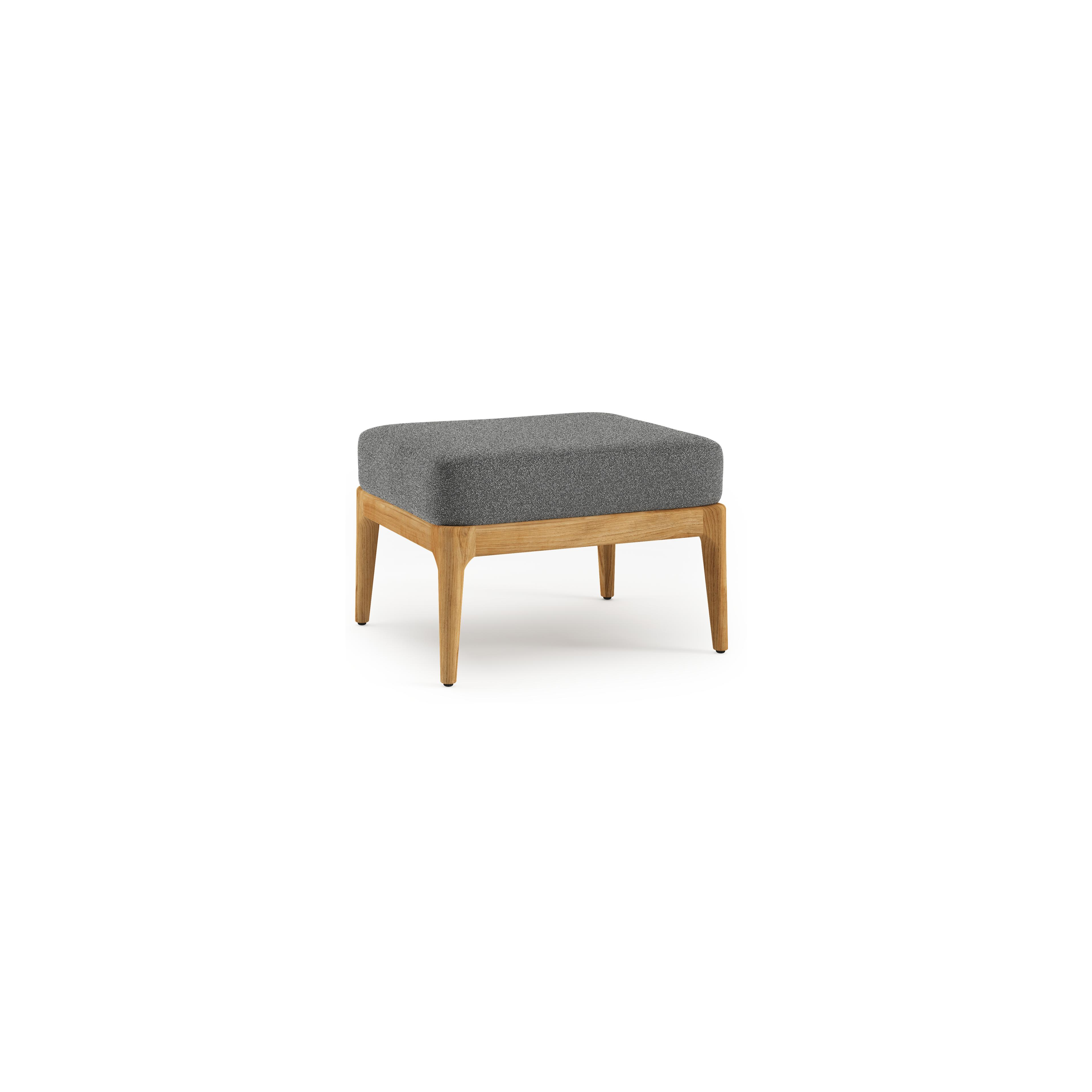 Orso poef in teak met Catania Black all weather cosytica kussen