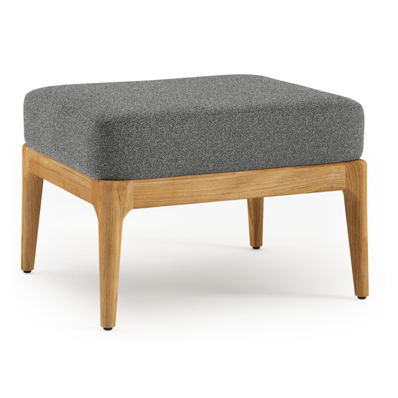 Orso poef in teak met Catania Black all weather cosytica kussen