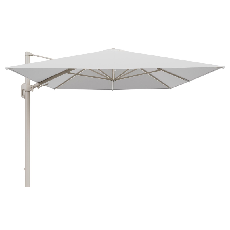 Parasol pendant Rufina avec fonction tilt en aluminium beige et toile de parasol en All Weather Solica Ego Birch  - Lg.1 400 x Lg.2 300 cm (sans pied de parasol
