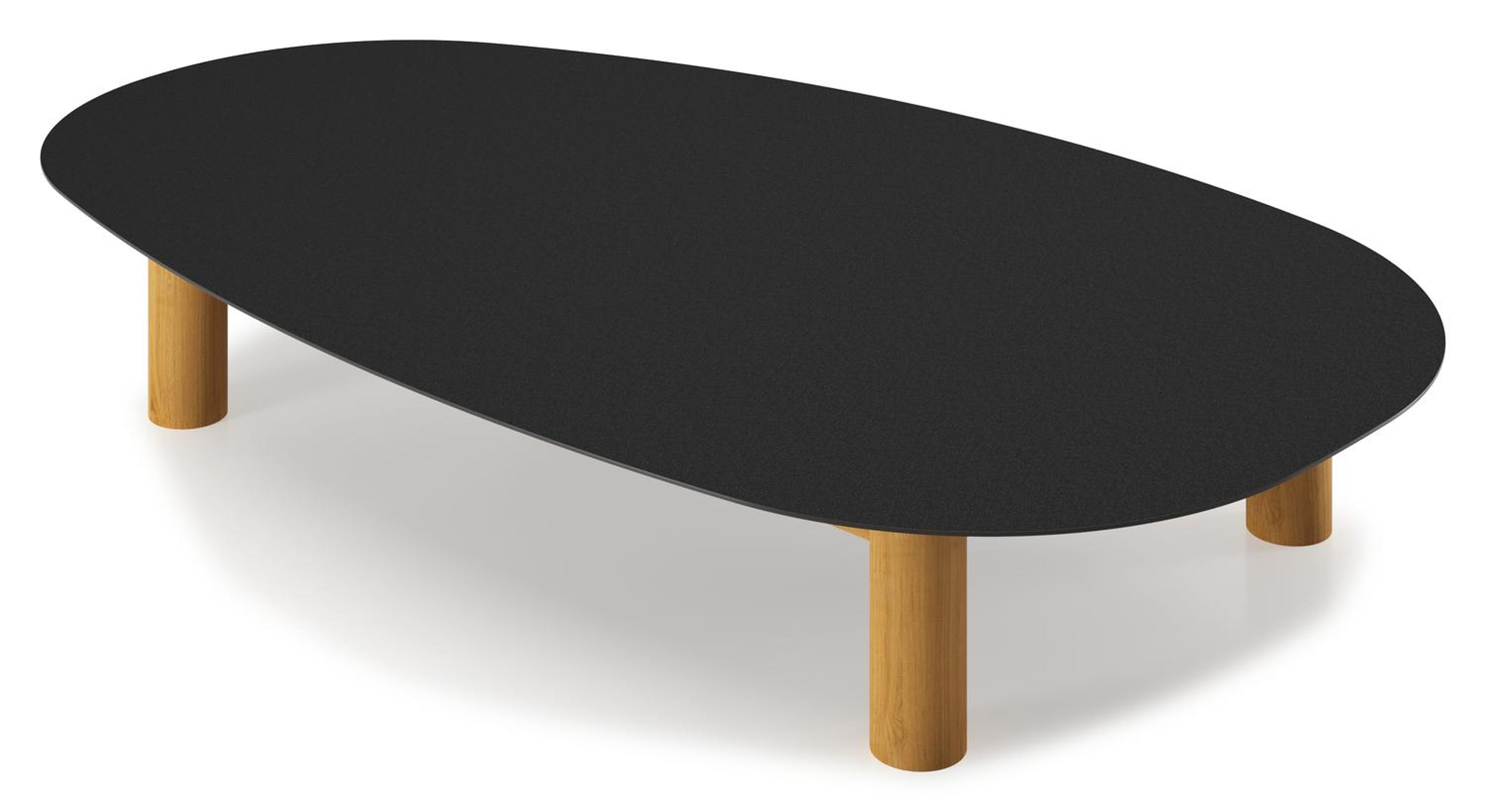 Donato - Organo loungetafel organisch in teak en volkeramiek Nero Black - L 151 x B 90 x H 25 cm