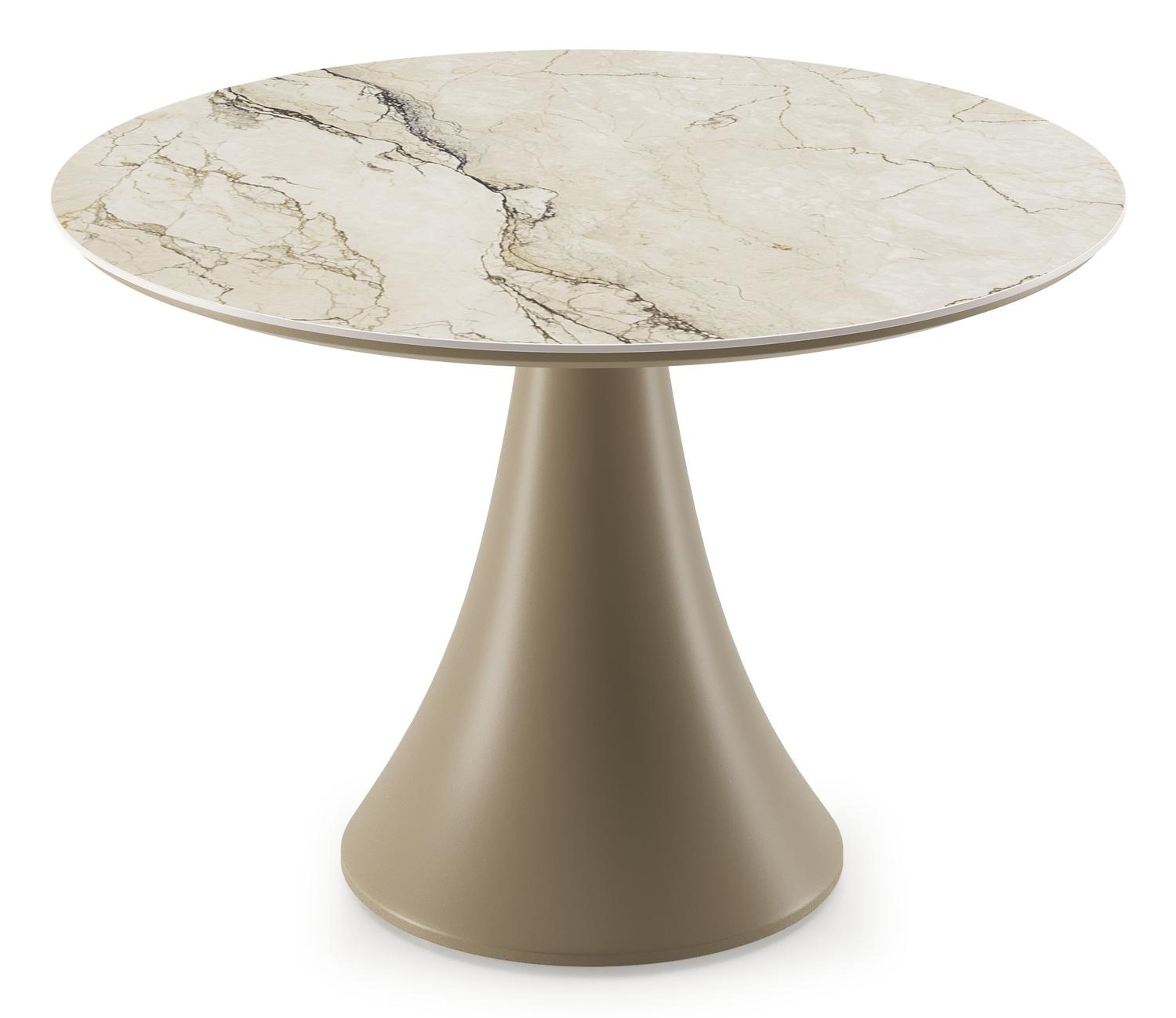 Fano low dining loungetafel rond in beige aluminium en volkeramiek Colorado Dunes - Dia. 85 x - Dia. 85 x H 75 cm