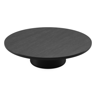 Table de basse Amico ronde en aluminium noir et céramique pleine Basalt Black - Diam. 110 x Haut. 28 cm