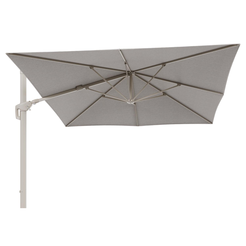 Minore zweefparasol met tiltfunctie in beige aluminium en Tundra Sand All Weather Sunbrella® Luxe parasoldoek - L1 350 x L2 350 cm (zonder voet)