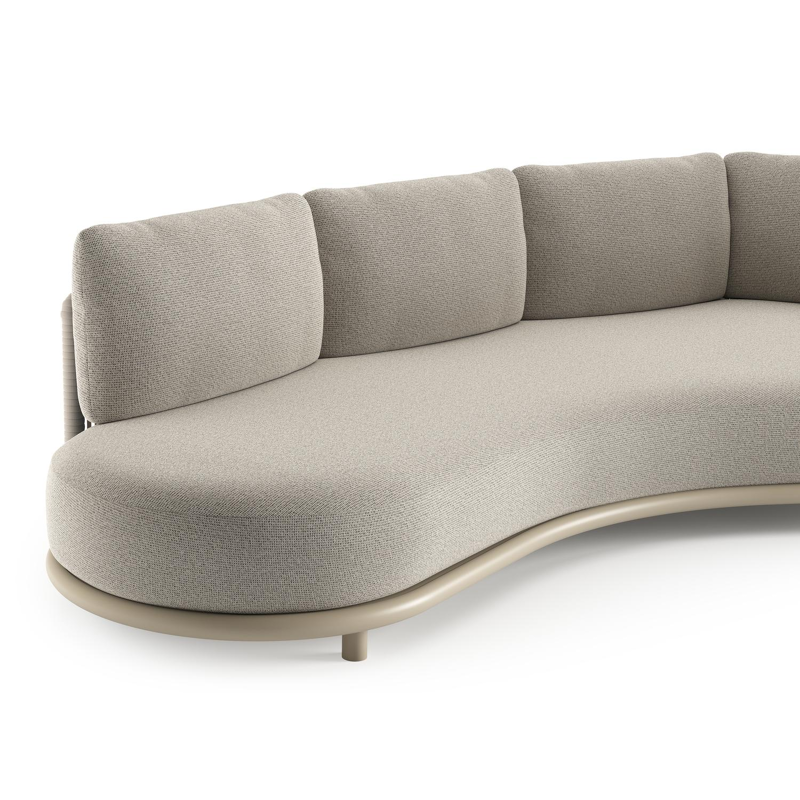 Lomano loungebank in beige aluminium met firenze sand all weather solica kussen