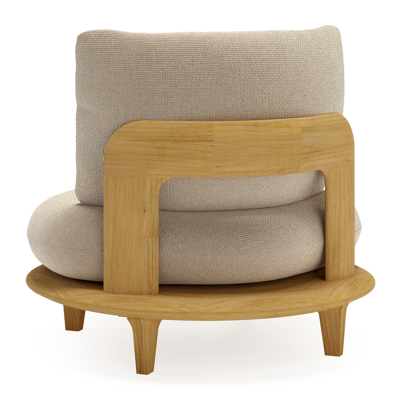 Bomero loungestoel in teak met althea chalk all weather cosytica kussen