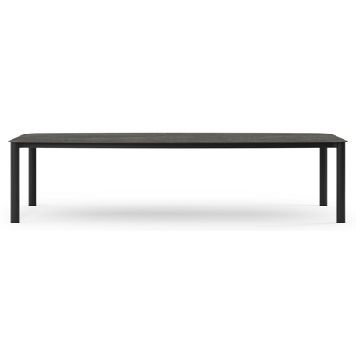 Orso tuintafel bootvorm in zwart aluminium en volkeramiek black obsession - L 315 x B 115 x H 75 cm