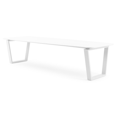 Pagino tuintafel in wit aluminium en volkeramiek arctic white - L 315 x B 115 x H 74 cm