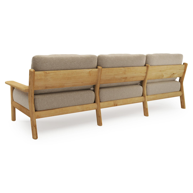 Amaro loungebank in teak met madagascar oak all weather cosytica kussen