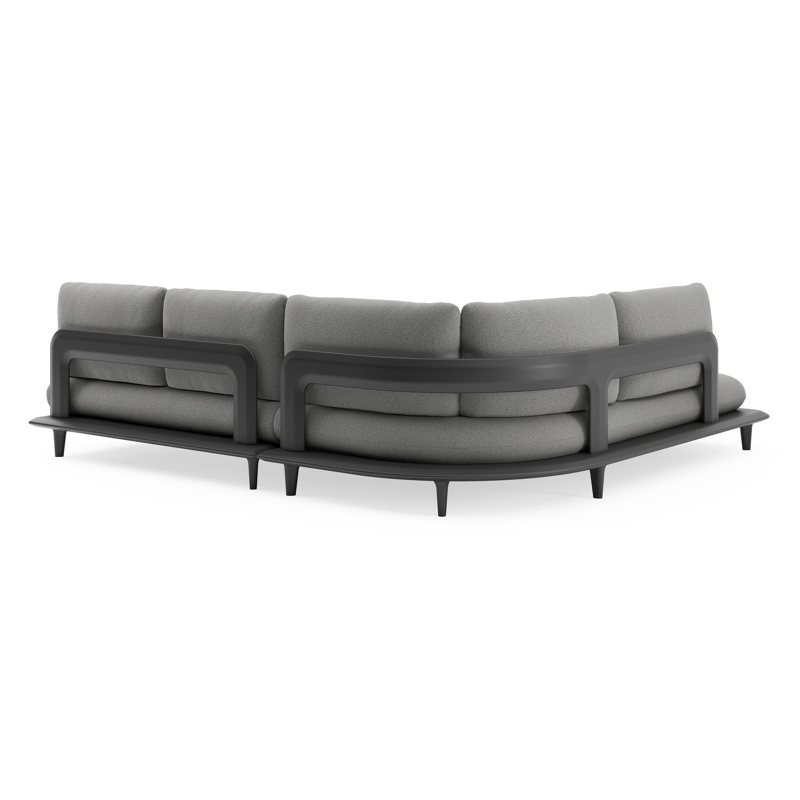Bomero loungehoek in zwart aluminium met heritage slate all weather sunbrella® luxe kussen