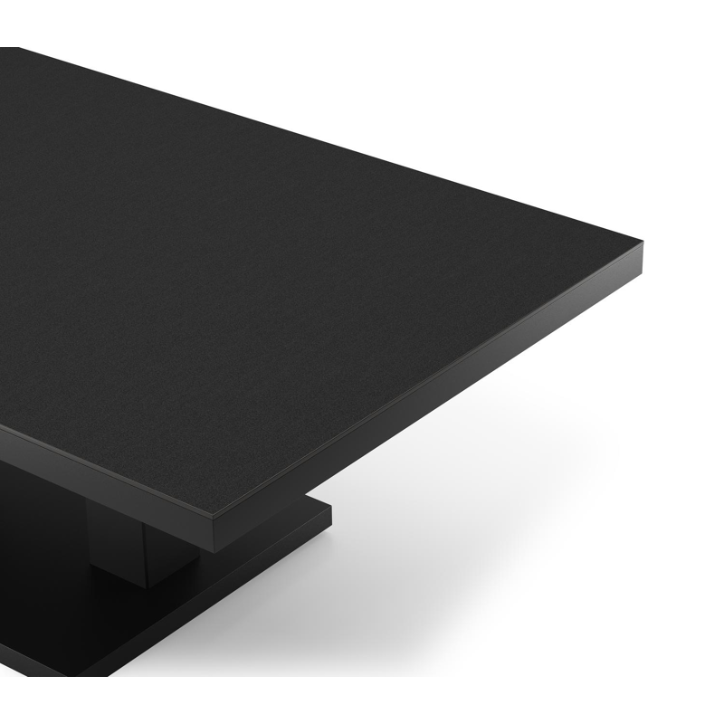 Cirello Pop up loungetafel in zwart aluminium en zwart volkeramiek - L 140 x B 80 x H 71,6 cm