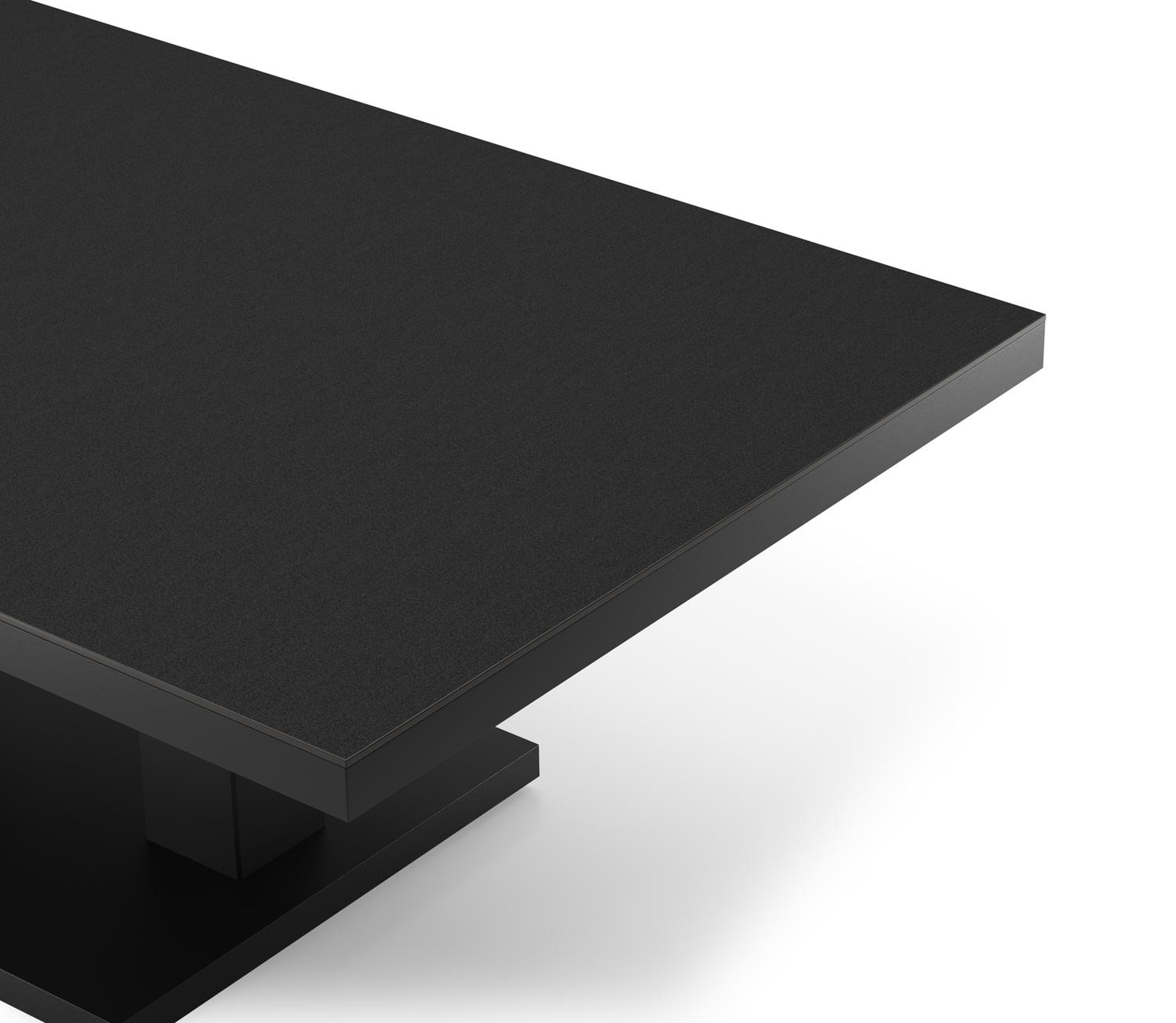 Cirello Pop up loungetafel in zwart aluminium en nero black volkeramiek - L 140 x B 80 x H 72 cm