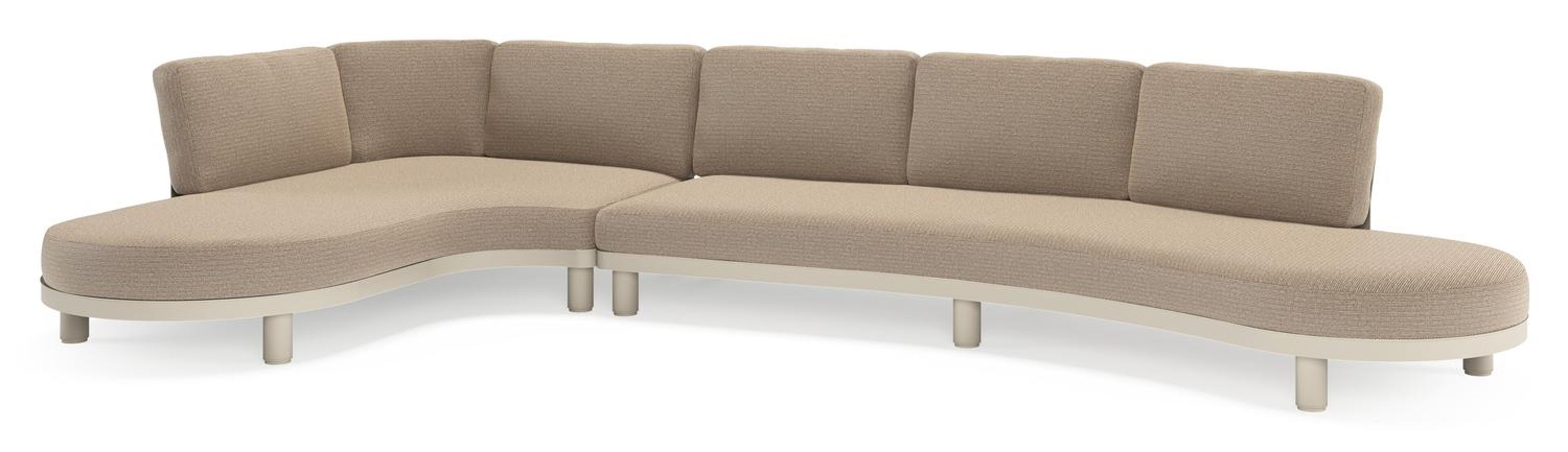 Salon de jardin d'angle Donato en aluminium beige et coussins en all weather solica Firenze Earth